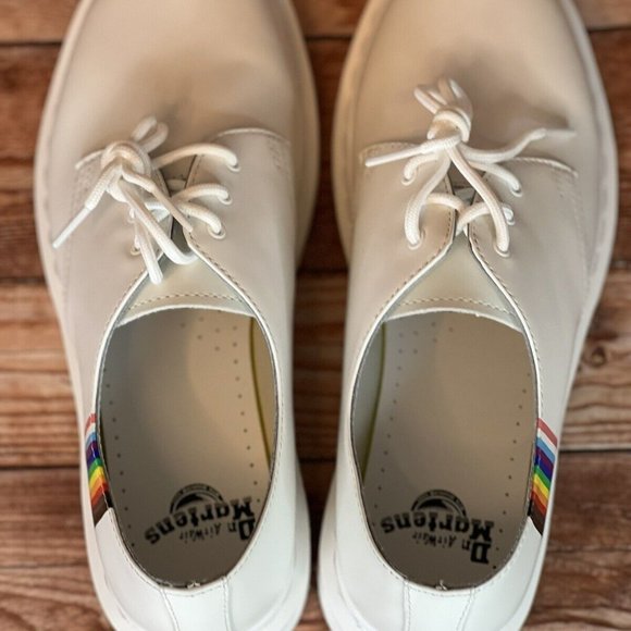 Doc Martens 1461 Pride Leather Oxford White Womens Size 10 Mens Size 9 New